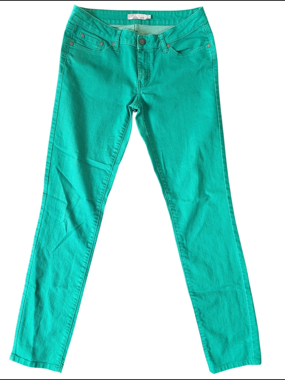 prAna Kara Jeans Outdoor Pants Green Teal Womens Size 8 Stretch Organic Cotton - Picture 2 of 8